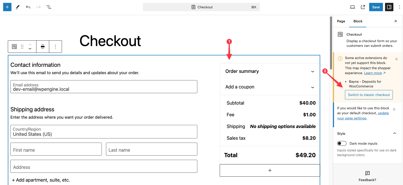 switch classic checkout